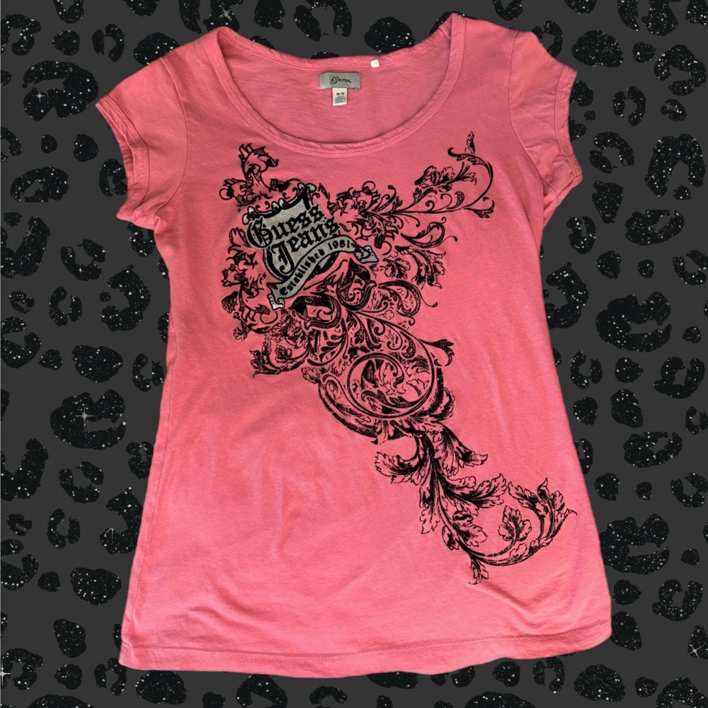 GUESS Jeans Pink Graphic Baby Tee